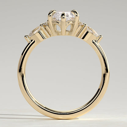 Marquise Cluster Lab Grown Diamond Engagement Ring