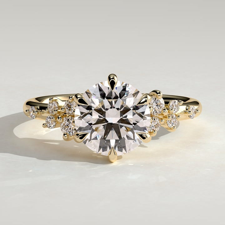 Round Cluster Lab Grown Diamond Engagement Ring
