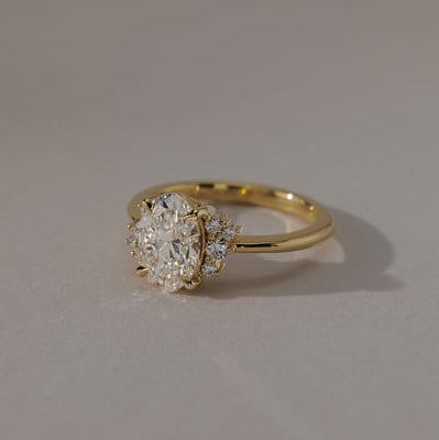 Oval Cluster Lab Grown Diamond Engagement Ring