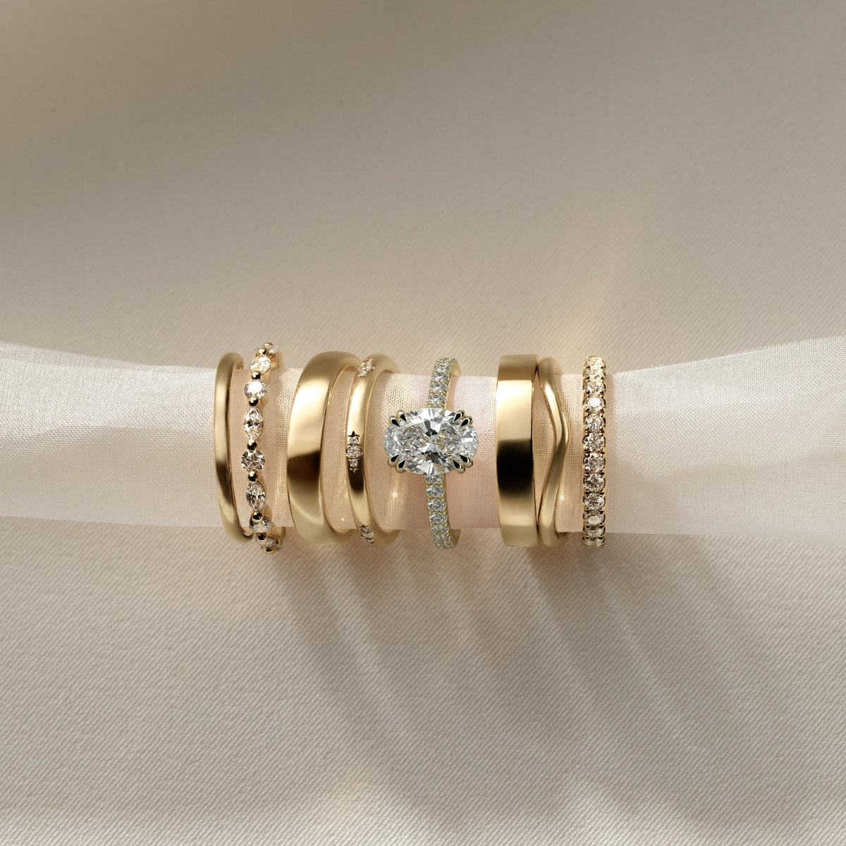 Oval Pave Lab Grown Diamond Engagement Ring