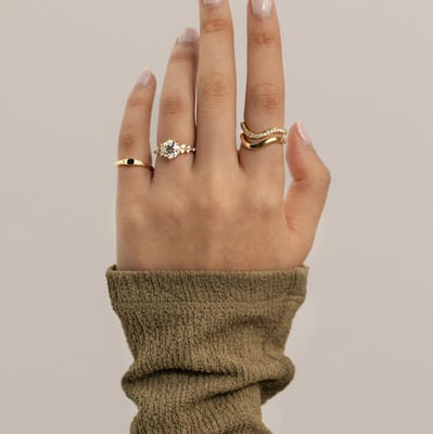 Round Cluster Lab Grown Diamond Engagement Ring