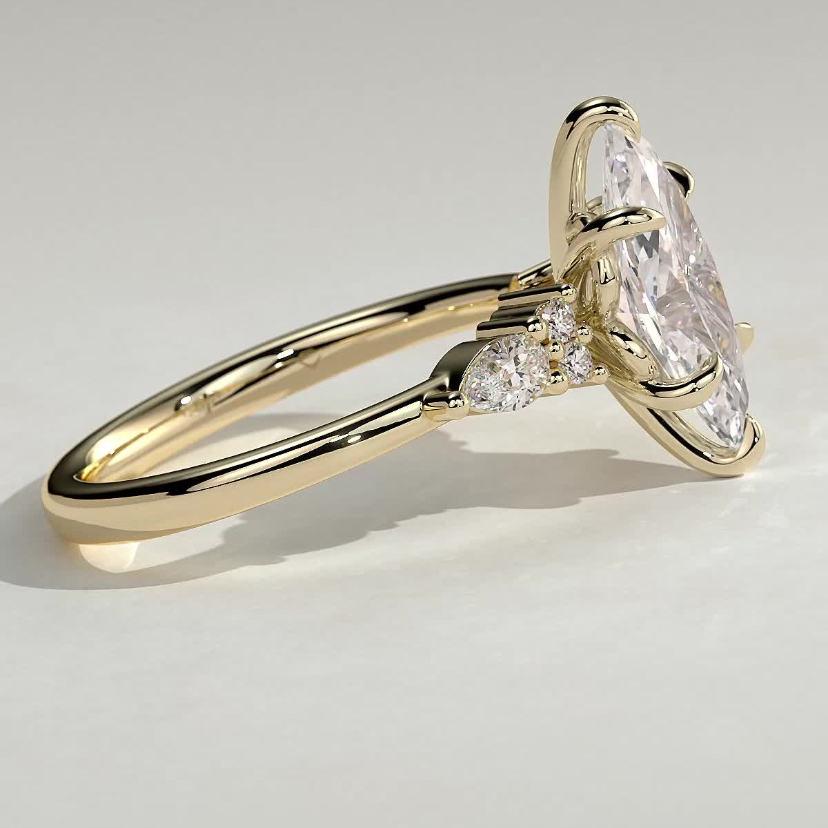 Marquise Cluster Lab Grown Diamond Engagement Ring