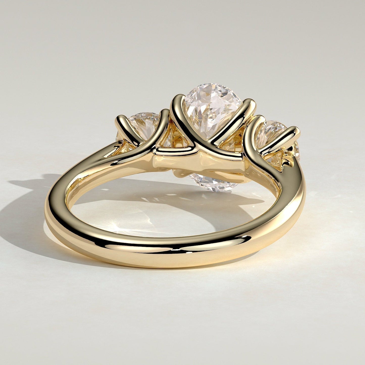 Oval Three Stone Lab Grown Diamond Engagement Ring