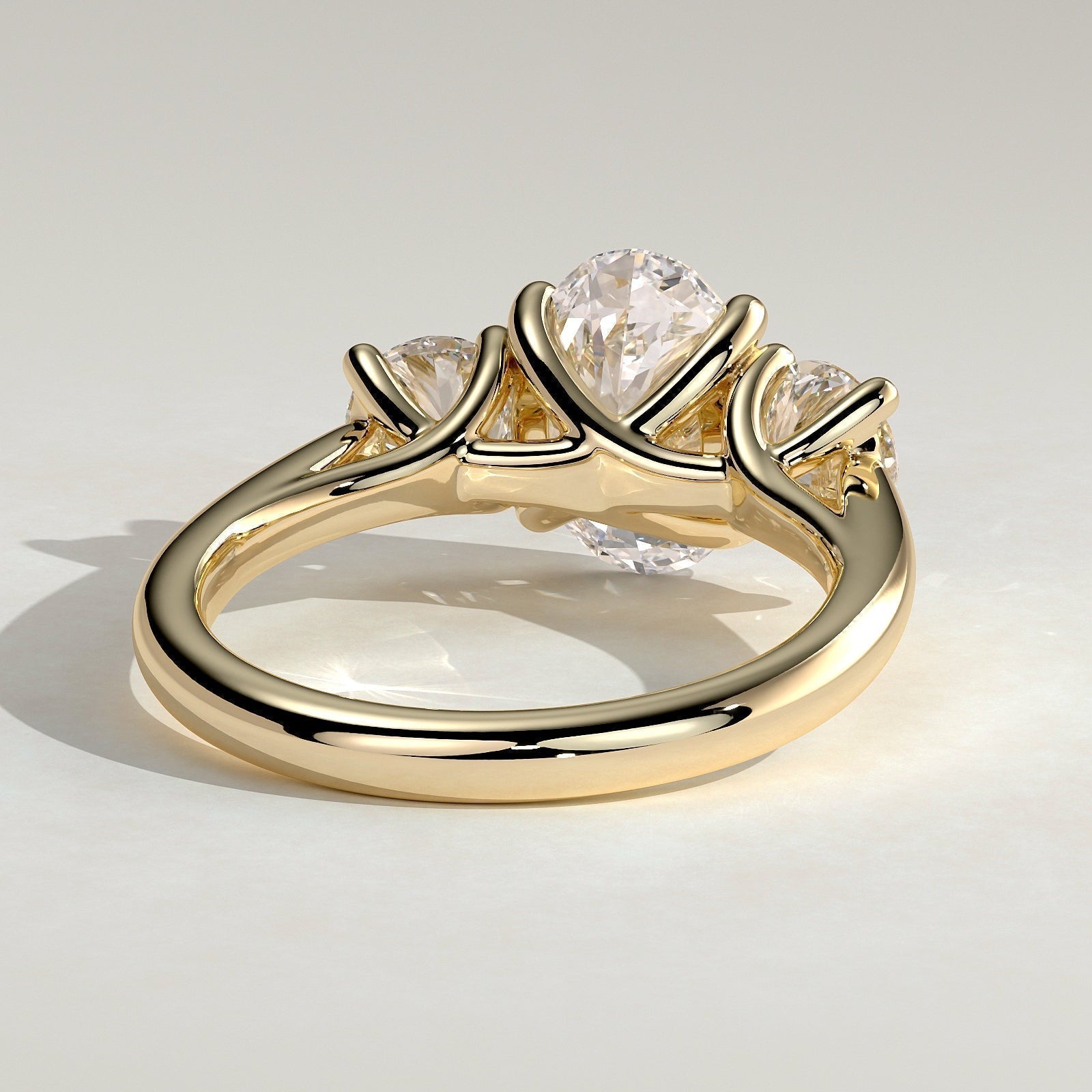 Oval Three Stone Lab Grown Diamond Engagement Ring