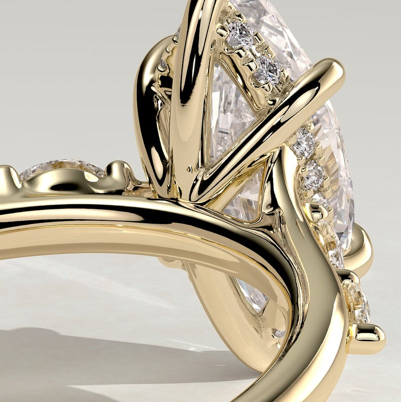 Marquise Pave Lab Grown Diamond Engagement Ring
