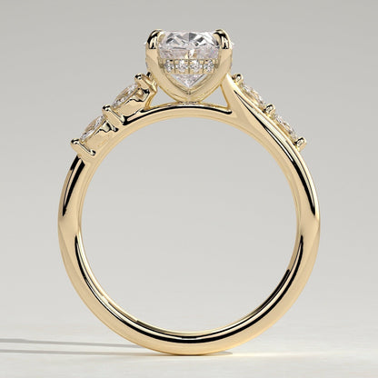 Oval Hidden Halo & Pave Lab Grown Diamond Engagement Ring