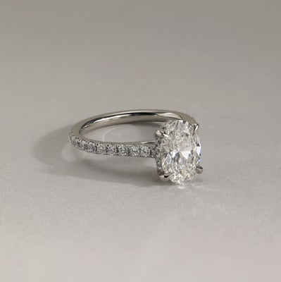 Oval Pave Lab Grown Diamond Engagement Ring