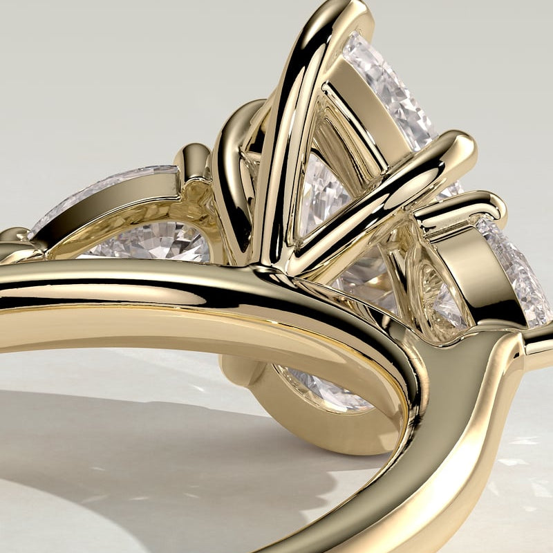 Pear Three Stone Lab Grown Diamond Engagement Ring