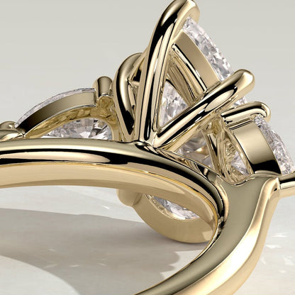 Pear Three Stone Lab Grown Diamond Engagement Ring