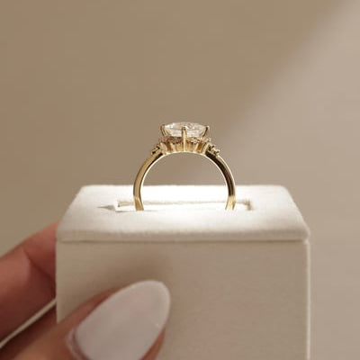 Princess Cluster Lab Grown Diamond Engagement Ring