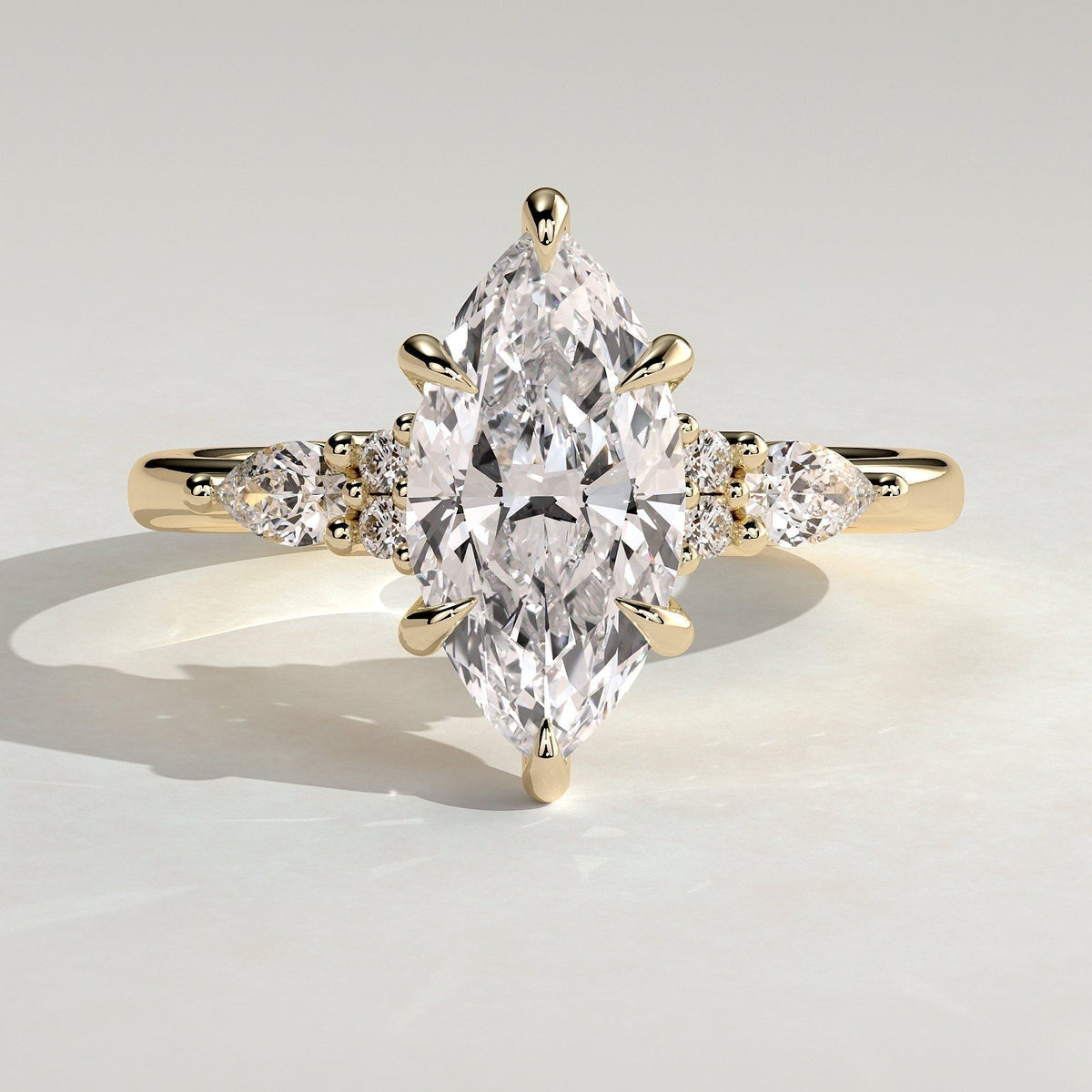 Marquise Cluster Lab Grown Diamond Engagement Ring