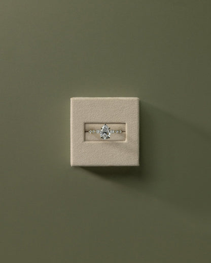 Pear Dainty Pave Lab Grown Diamond Engagement Ring