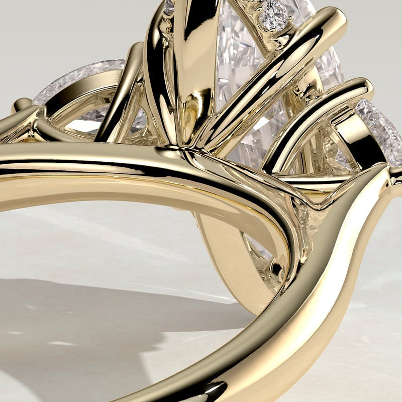 Marquise Three Stone Lab Grown Diamond Engagement Ring