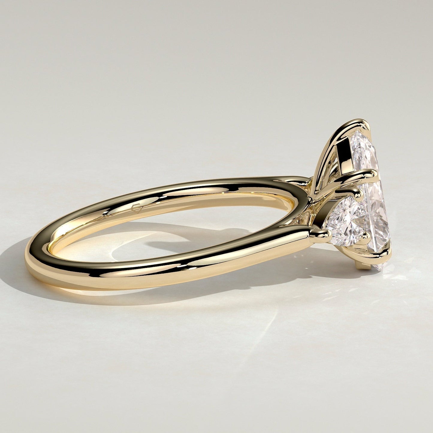 Pear Three Stone Lab Grown Diamond Engagement Ring