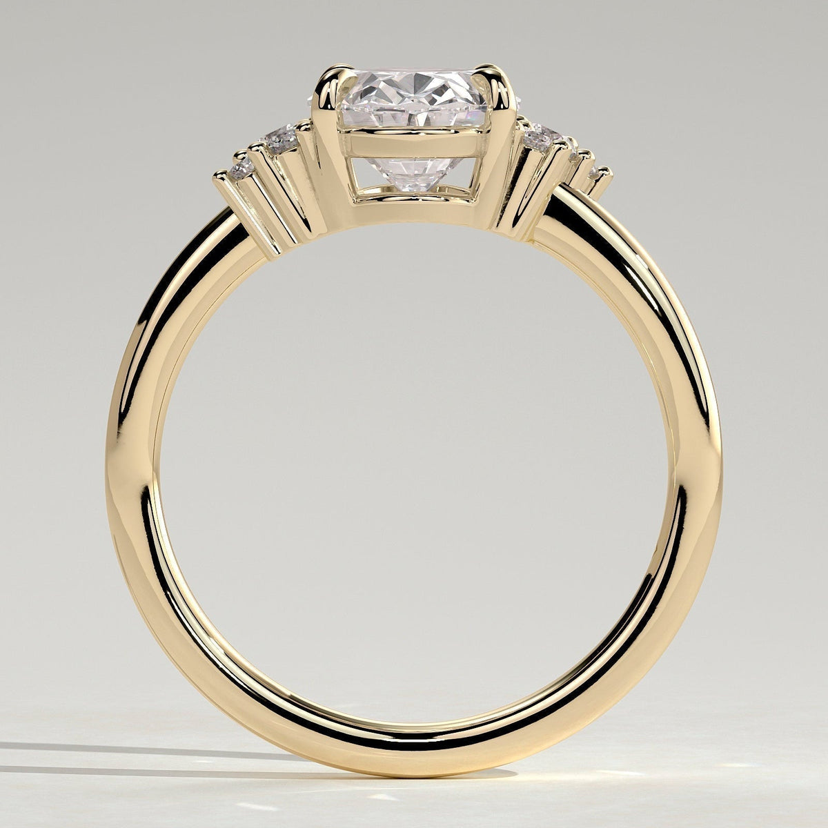 Oval Cluster Lab Grown Diamond Engagement Ring