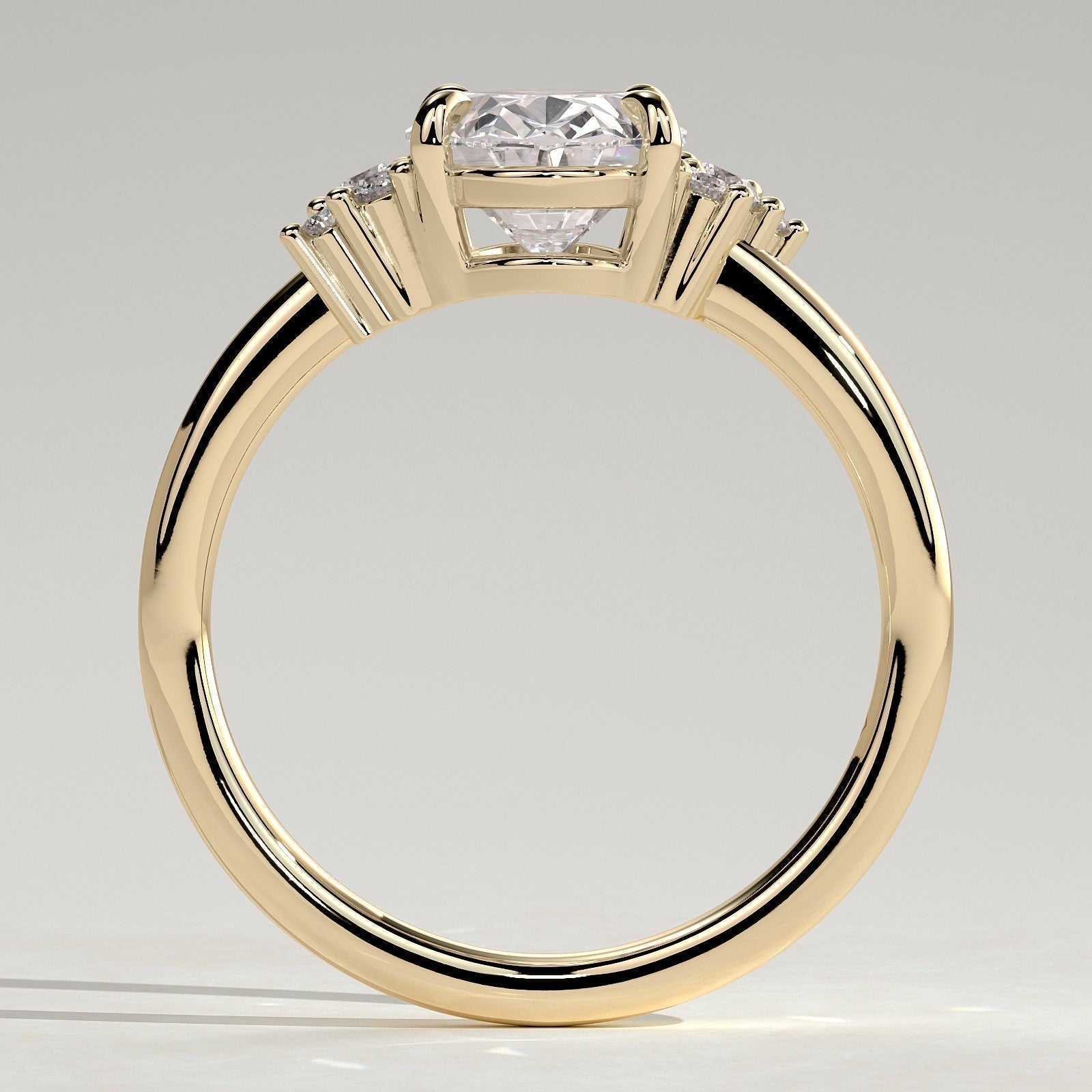 Oval Cluster Lab Grown Diamond Engagement Ring