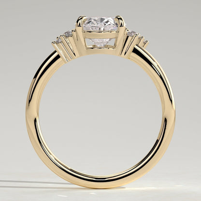 Oval Cluster Lab Grown Diamond Engagement Ring