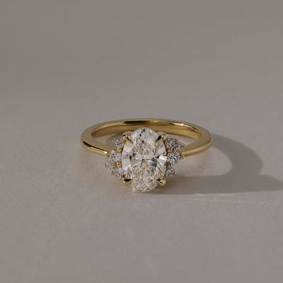 Oval Cluster Lab Grown Diamond Engagement Ring