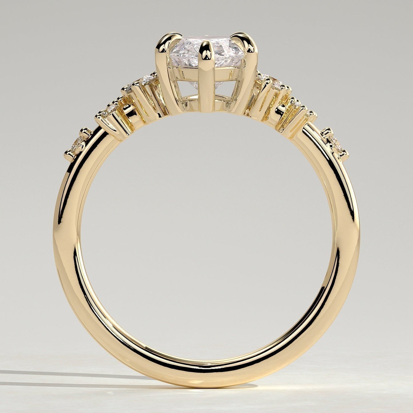 Marquise Cluster Lab Grown Diamond Engagement Ring