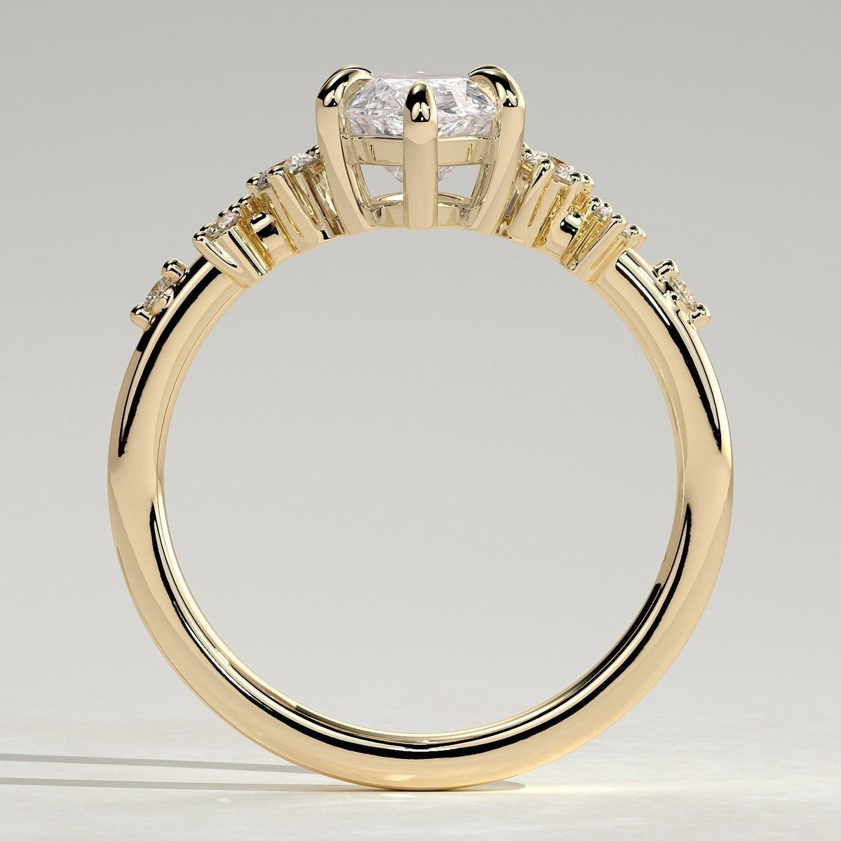 Marquise Cluster Lab Grown Diamond Engagement Ring
