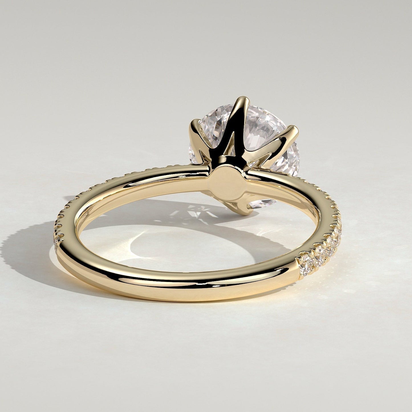 Round Pave Lab Grown Diamond Engagement Ring
