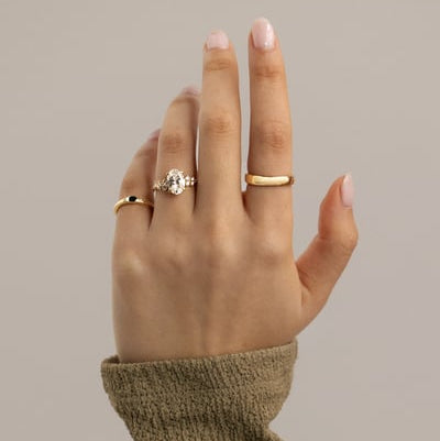 Oval Cluster Lab Grown Diamond Engagement Ring