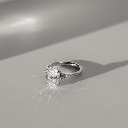 Oval Cluster Lab Grown Diamond Engagement Ring