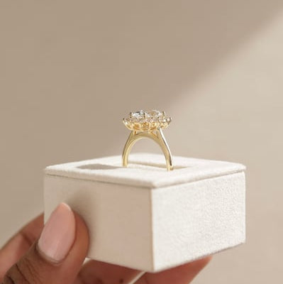 Oval Halo Lab Grown Diamond Engagement Ring