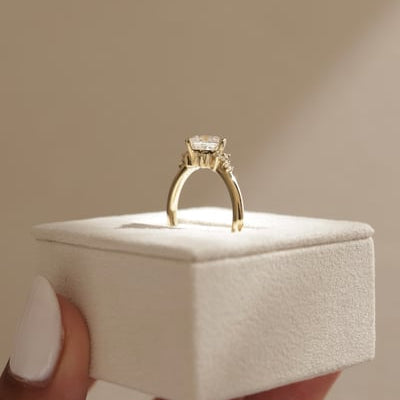 Princess Cluster Lab Grown Diamond Engagement Ring
