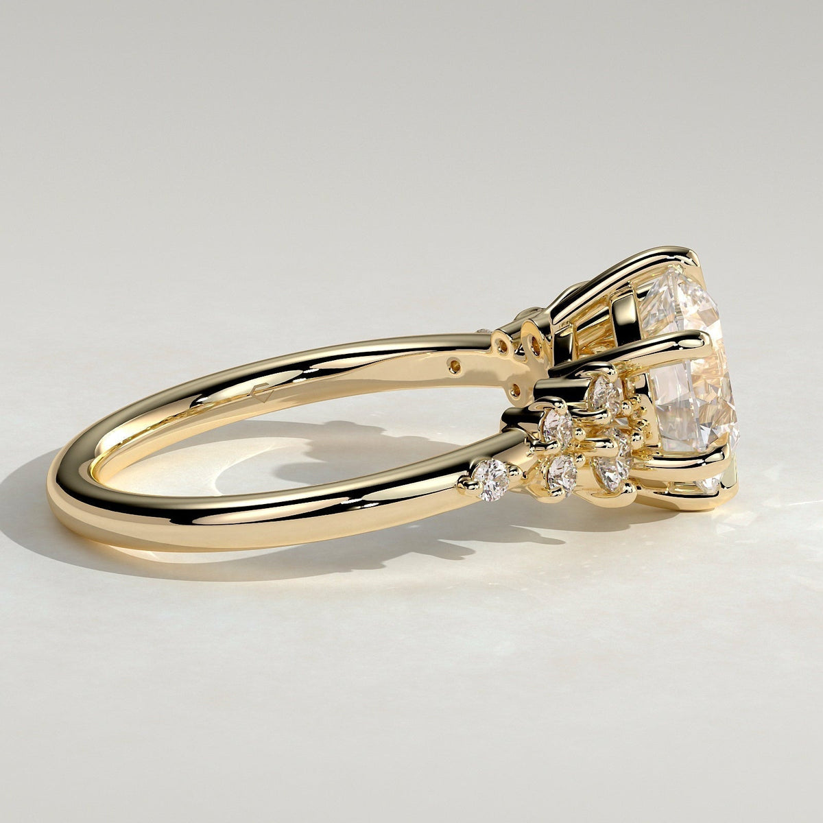 Round Cluster Lab Grown Diamond Engagement Ring