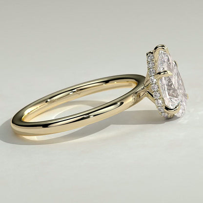 Pear Hidden Halo Lab Grown Diamond Engagement Ring