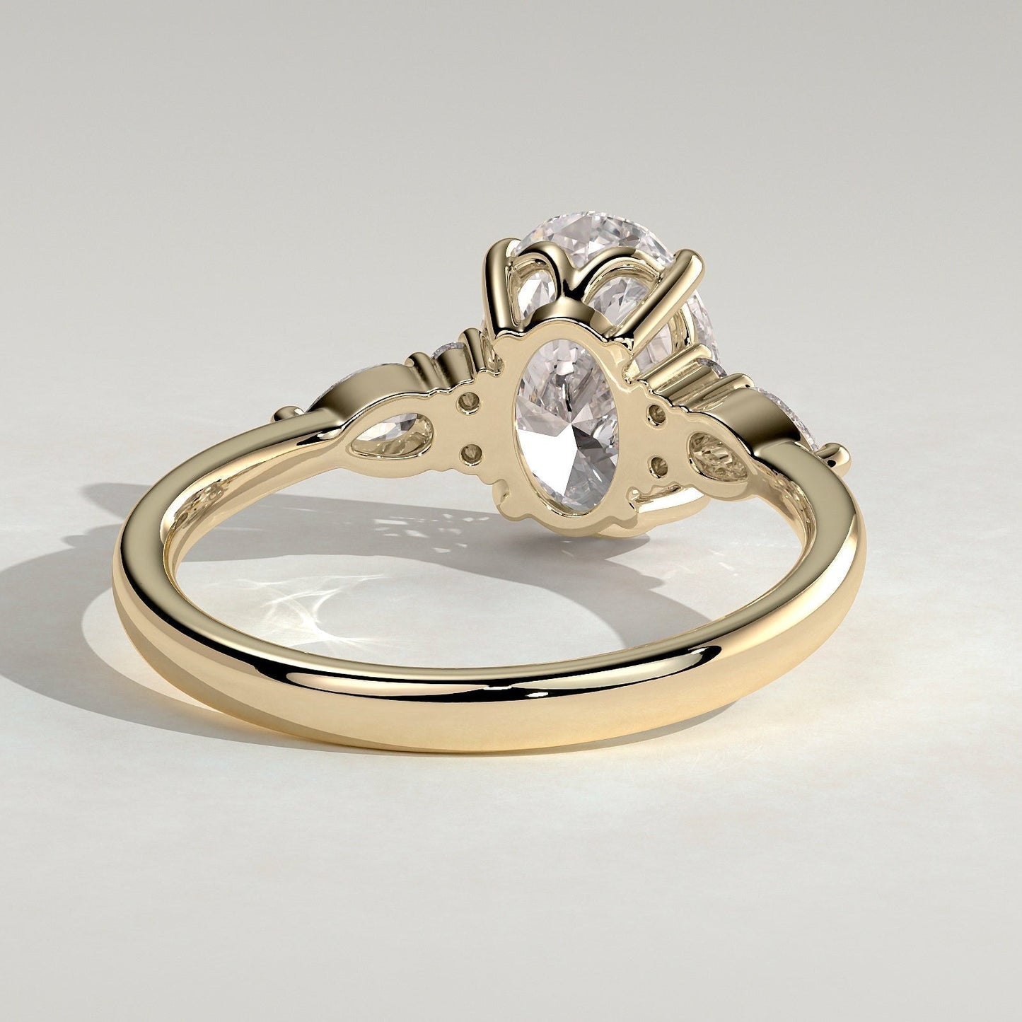 Oval Cluster Lab Grown Diamond Engagement Ring