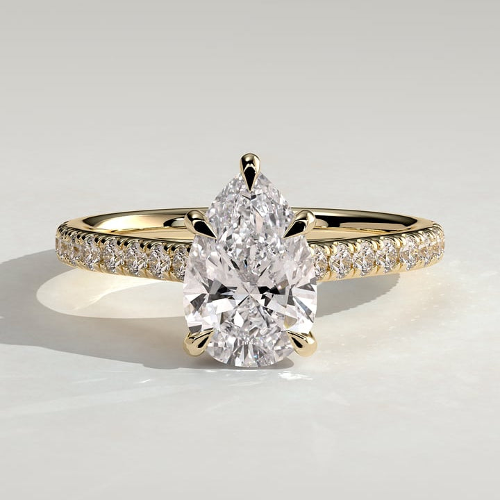 Pear Pave Lab Grown Diamond Engagement Ring
