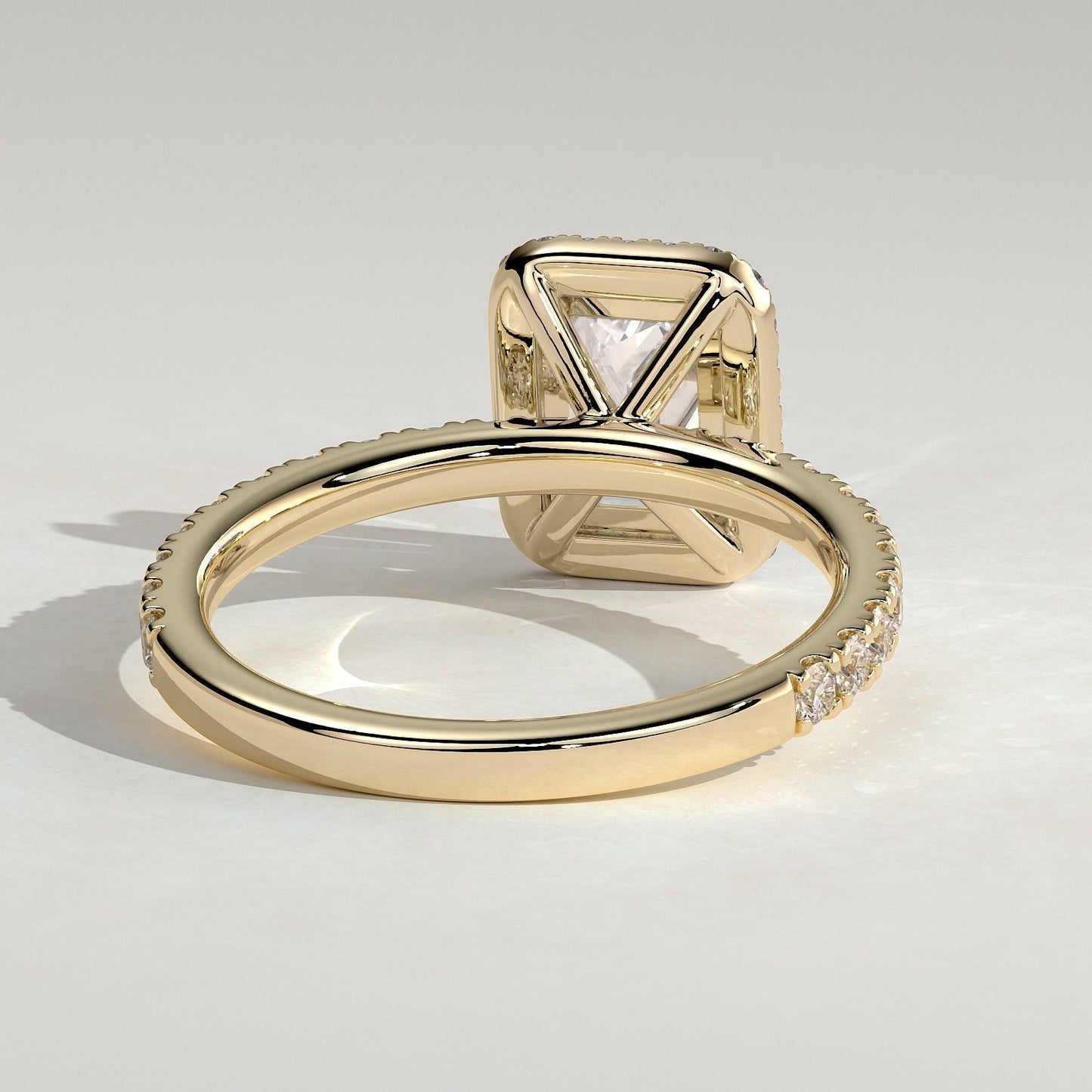 Emerald Halo & Pave Lab Grown Diamond Engagement Ring