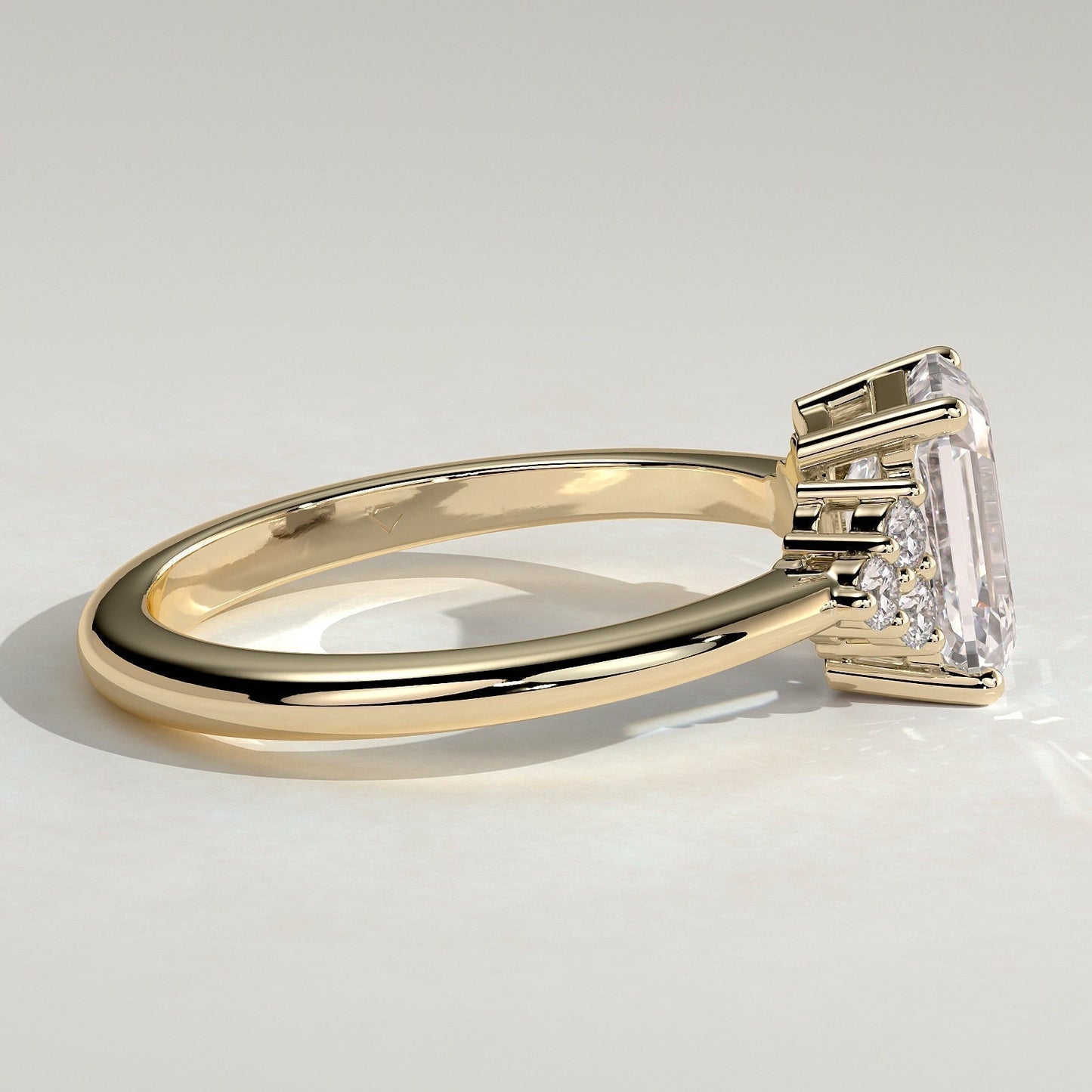 Emerald Cluster Lab Grown Diamond Engagement Ring