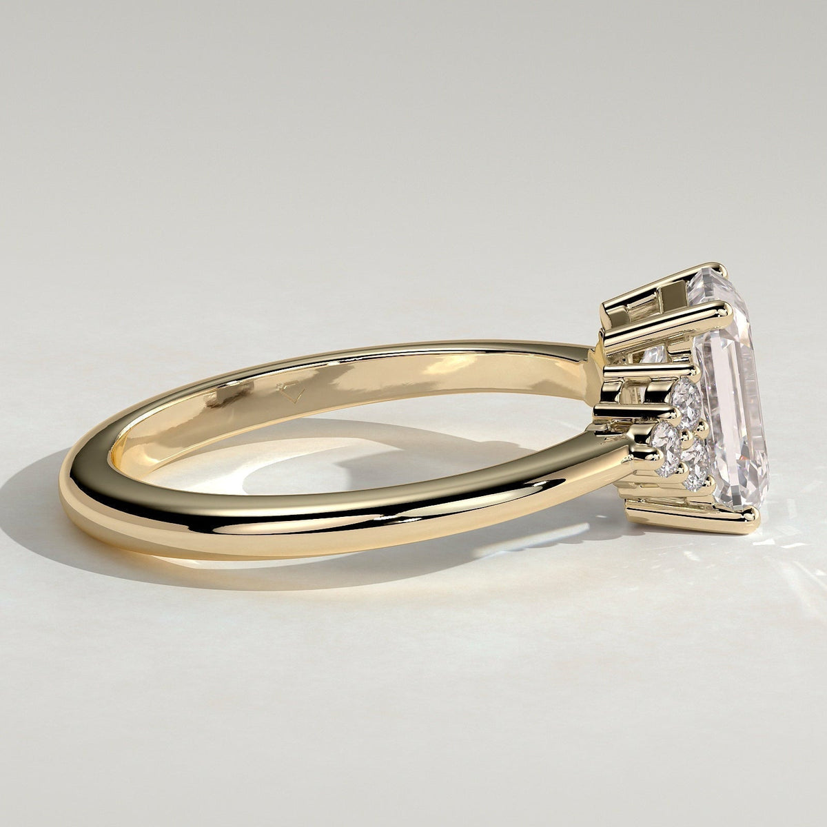 Emerald Cluster Lab Grown Diamond Engagement Ring