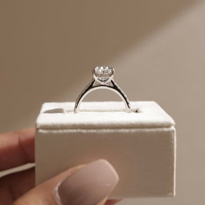 Pear Pave Lab Grown Diamond Engagement Ring