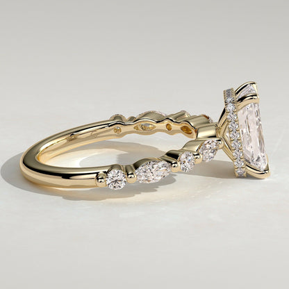 Radiant Hidden Halo Lab Grown Diamond Engagement Ring