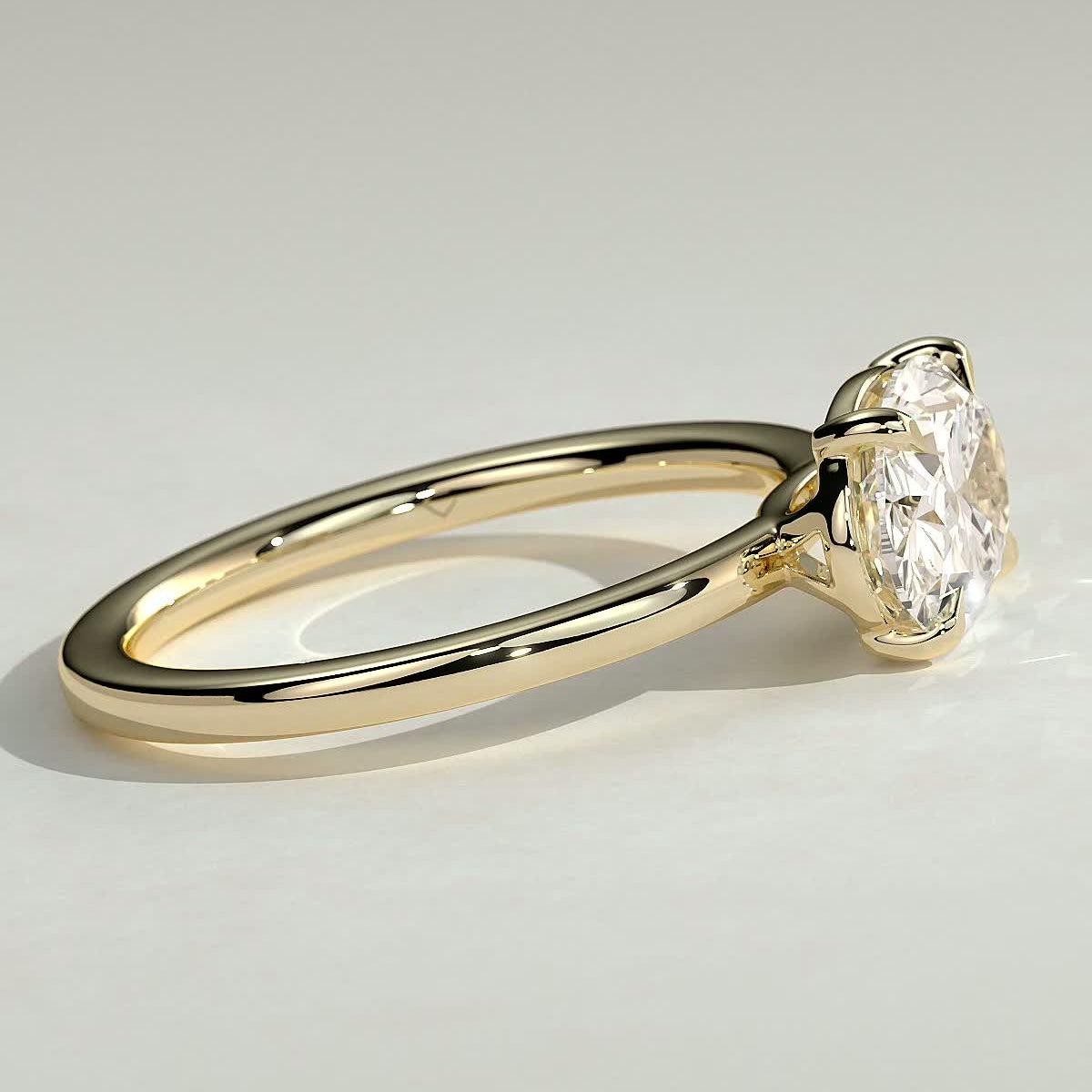 East West Oval Solitaire Lab Grown Diamond Engagement Ring