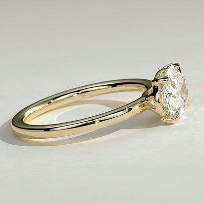 East West Oval Solitaire Lab Grown Diamond Engagement Ring