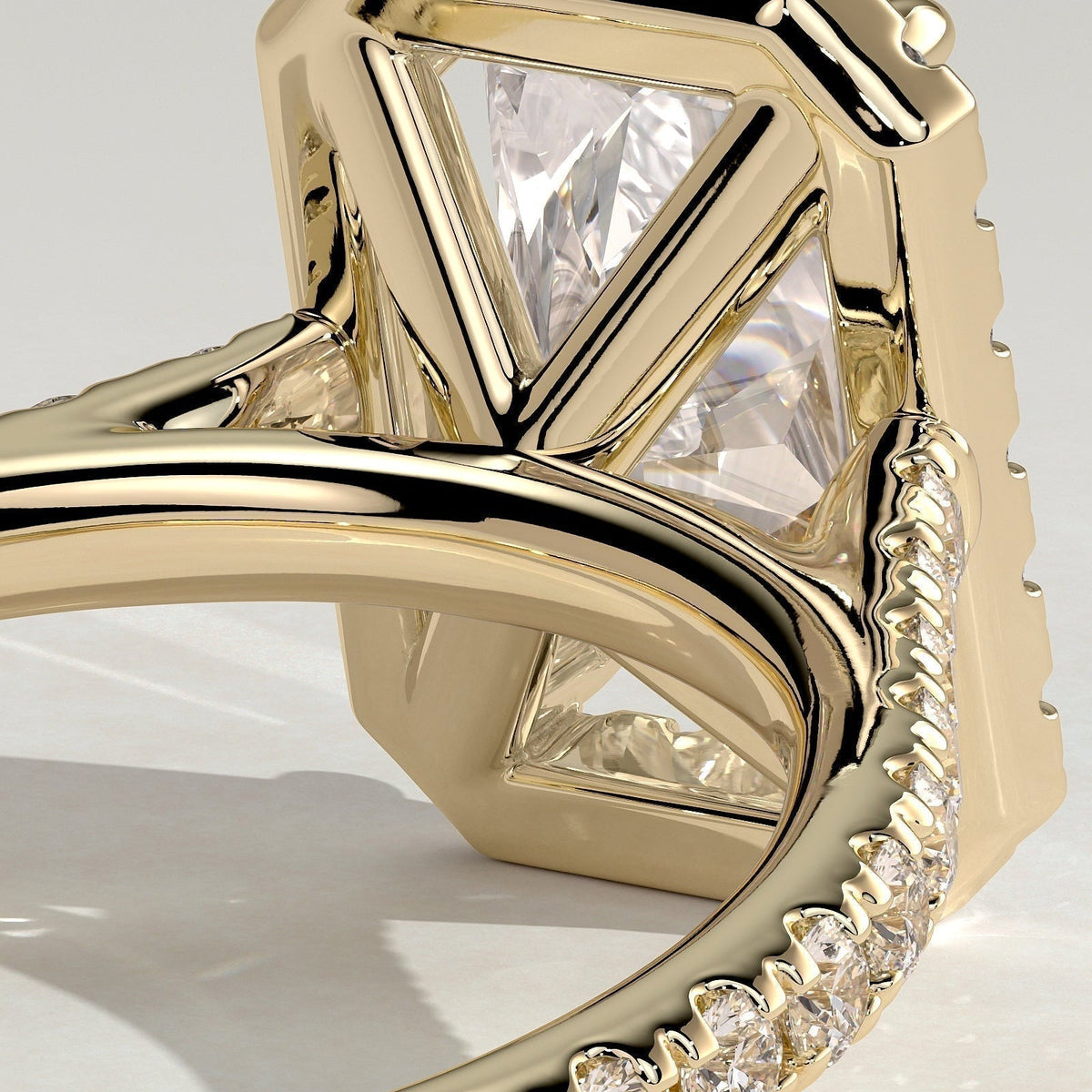 Radiant Halo & Pave Lab Grown Diamond Engagement Ring