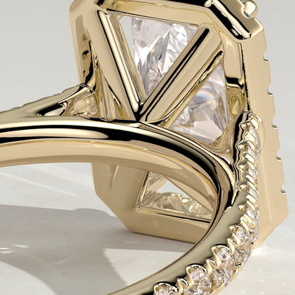 Radiant Halo & Pave Lab Grown Diamond Engagement Ring