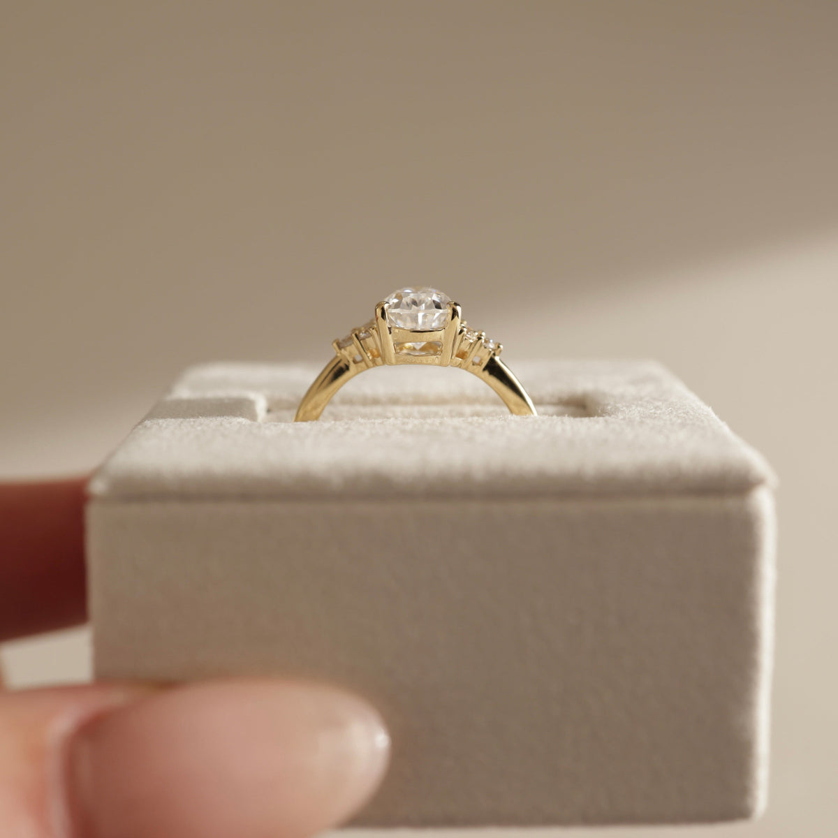 Pear Cluster Lab Grown Diamond Engagement Ring