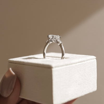 Emerald Cluster Lab Grown Diamond Engagement Ring