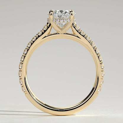 Oval Pave Lab Grown Diamond Engagement Ring
