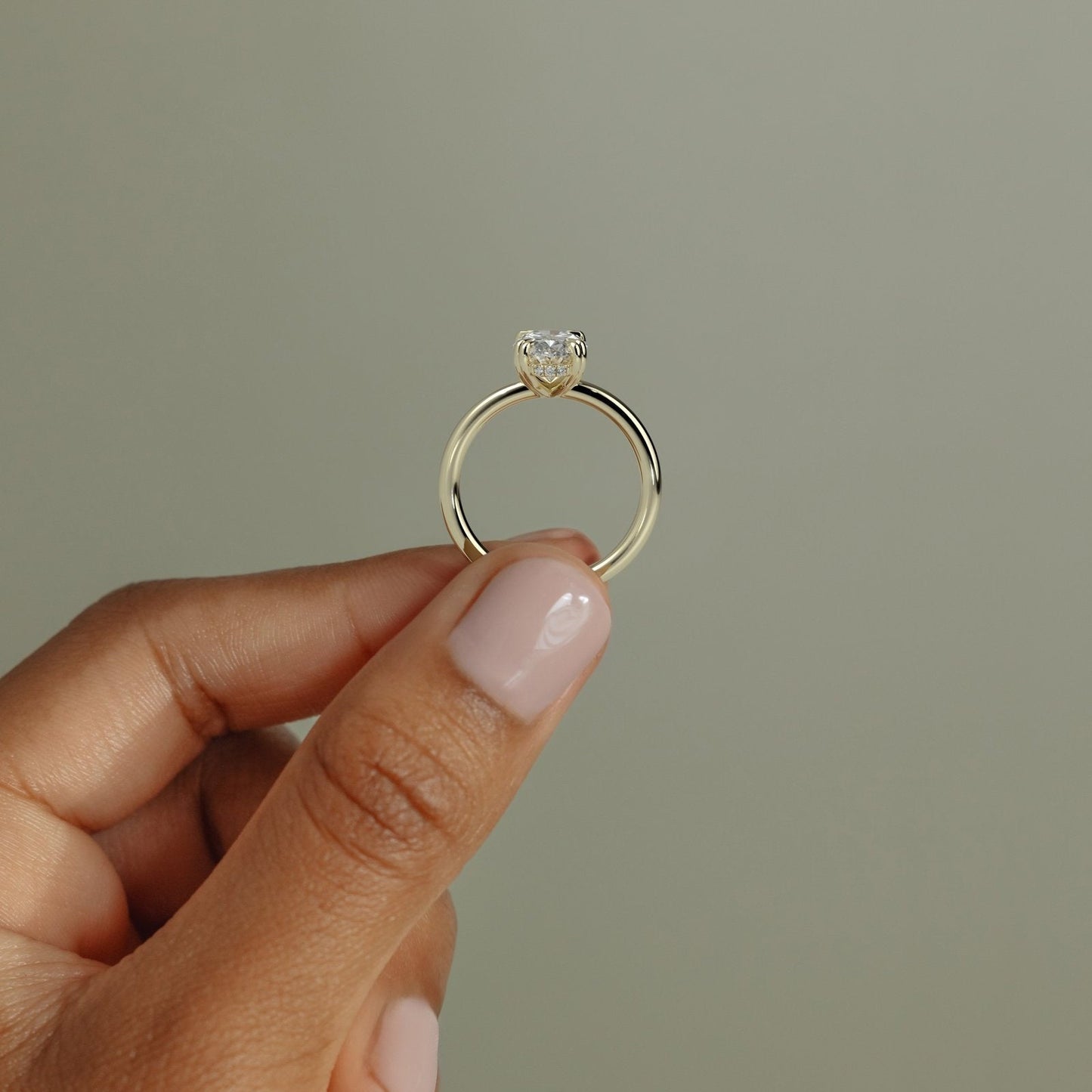 Oval Hidden Halo Lab Grown Diamond Engagement Ring