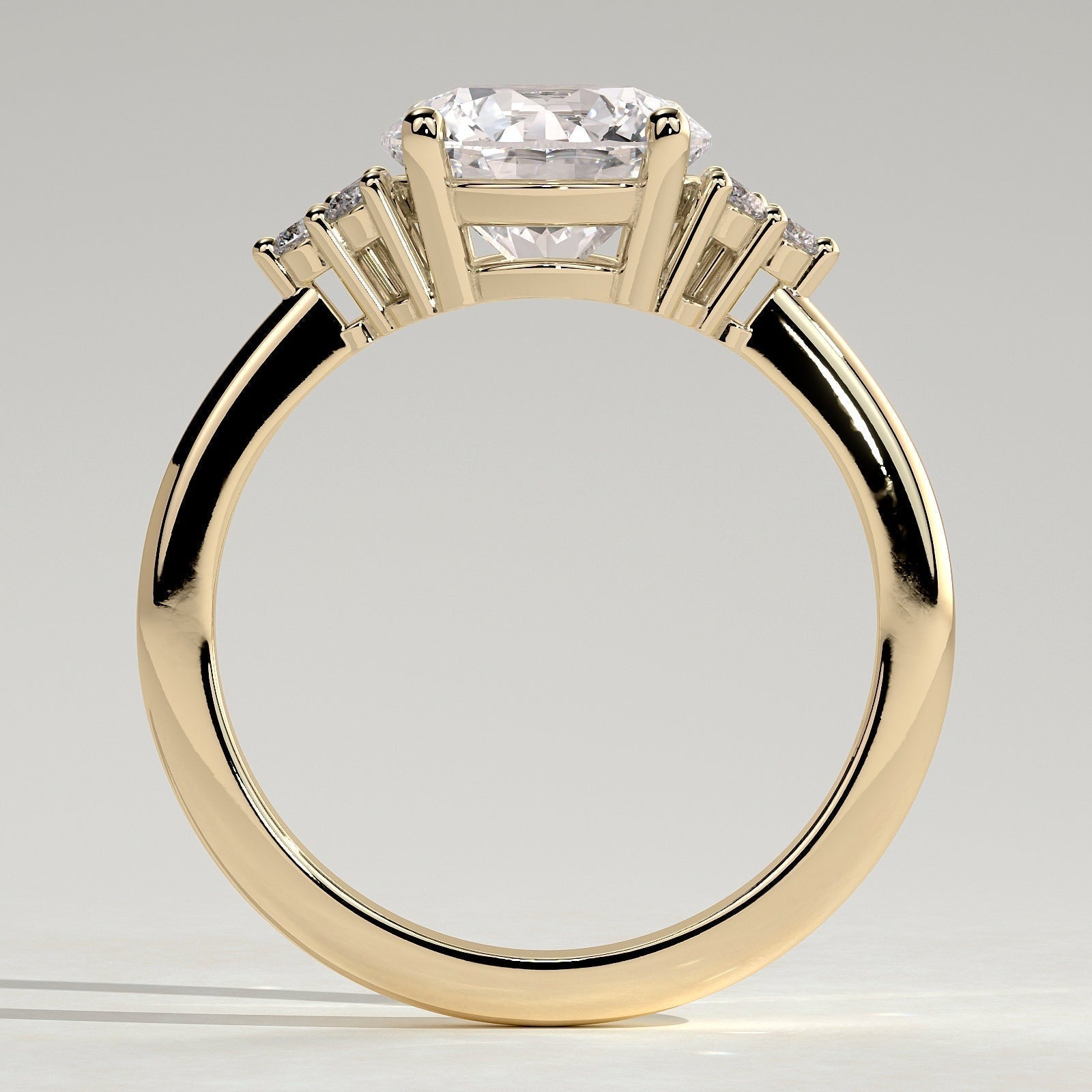 Round Cluster Lab Grown Diamond Engagement Ring