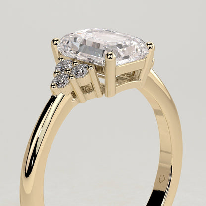 Emerald Cluster Lab Grown Diamond Engagement Ring