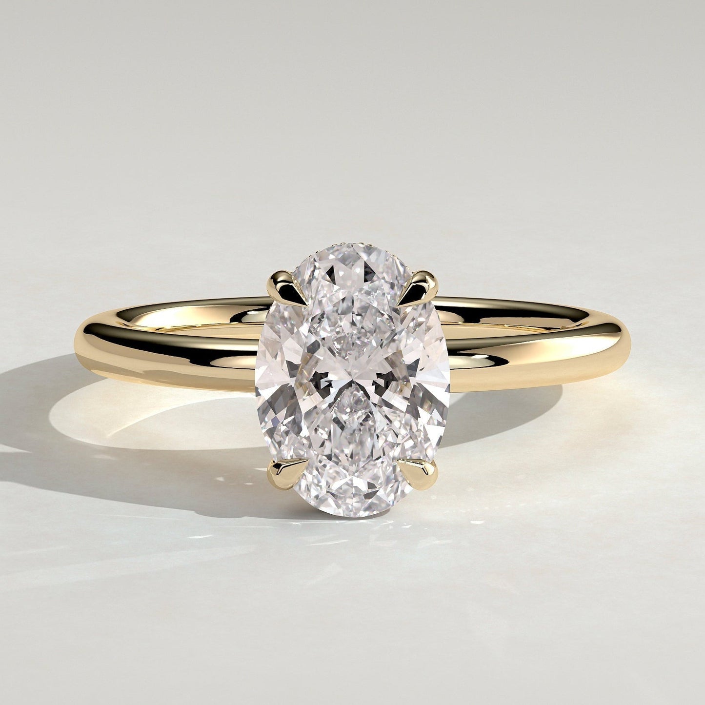 Oval Hidden Halo Lab Grown Diamond Engagement Ring