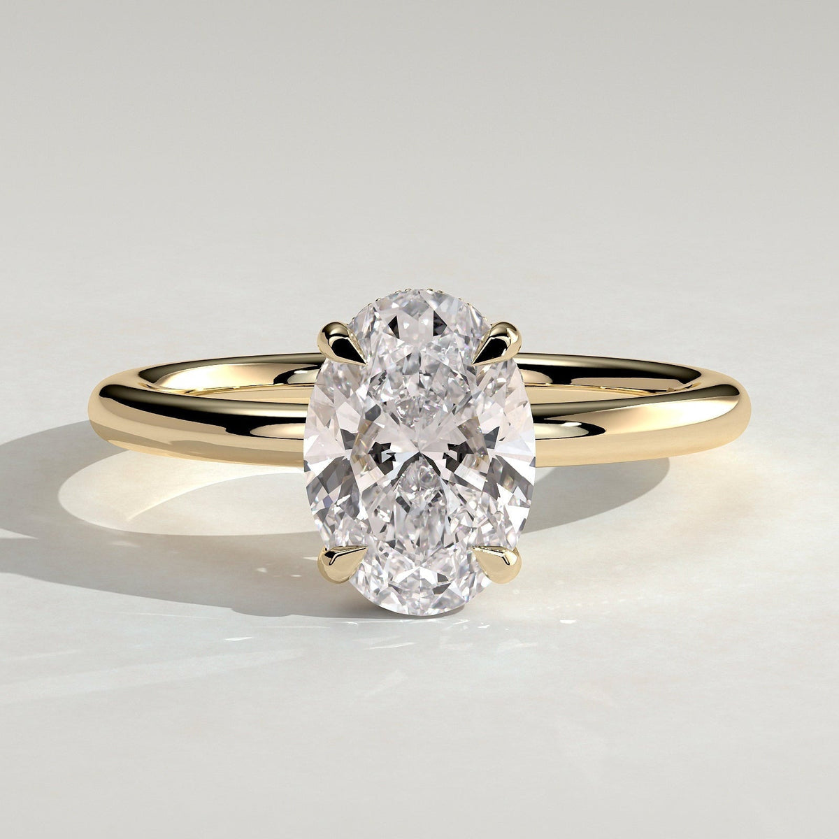 Oval Hidden Halo Lab Grown Diamond Engagement Ring